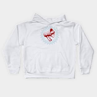 Hand Drawn Megaphone Retro Illustration Kids Hoodie